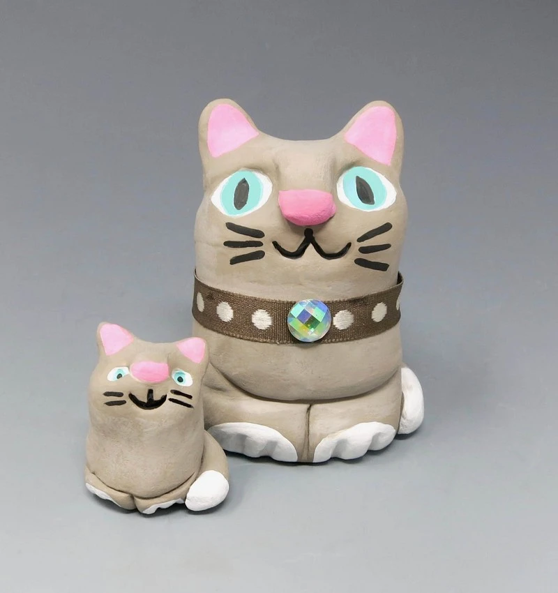 Purrfectly cute cat craft using air drying clay - NurtureStore